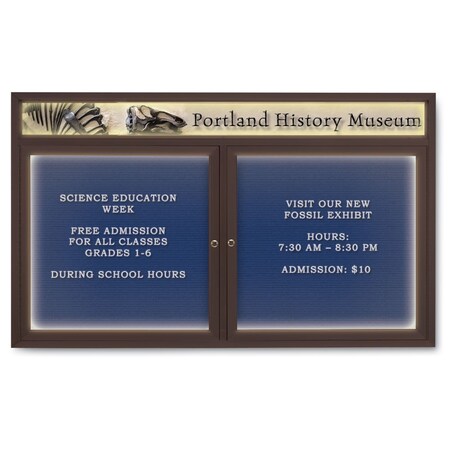 United Visual Products Indoor Enclosed Combo Board, 42"x32", Gold Frame/Green & Buff UVCB4232G-GREEN-BUFF